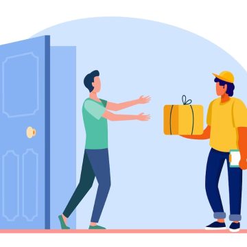 Ilustración de entrega de paquetes