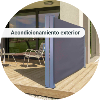 Foto de una terraza con una pantalla de privacidad antracita
